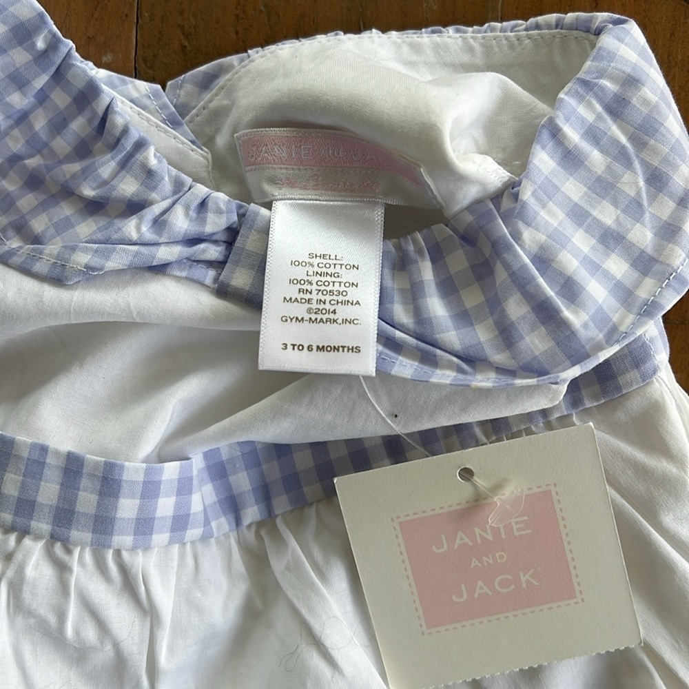 Janie and jack lilac gingham dress nwt - Picture 5 of 6